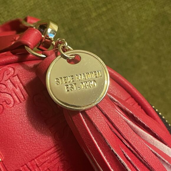 Steve Madden Embossed Pattern Crimson Red Mini Backpack NEW WITH TAGS Rare main image 7